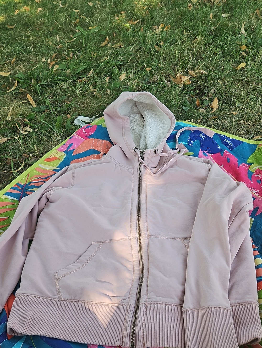 Eddie Bauer Light Pink Sherpa-Lined Zip Hoodie
